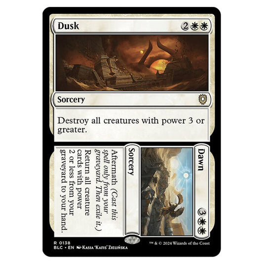 Dusk // Dawn 0138 card from the Magic The Gathering set Bloomburrow Commander