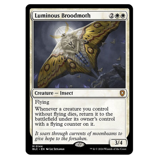 Luminous Broodmoth 0144 card from the Magic The Gathering set Bloomburrow Commander