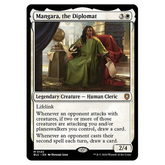 Mangara, the Diplomat 0145 card from the Magic The Gathering set Bloomburrow Commander