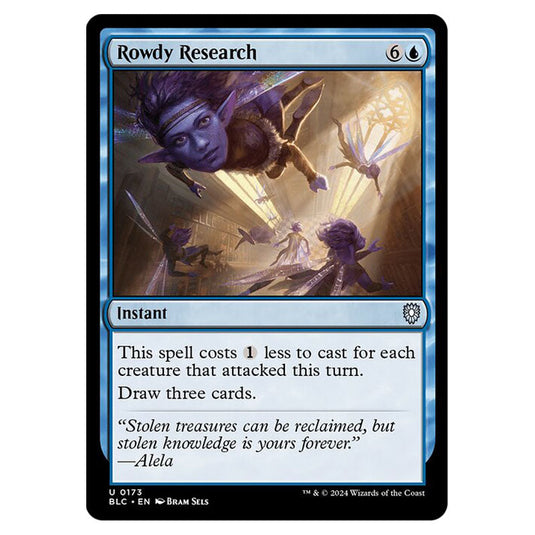 Rowdy Research 0173 card from the Magic The Gathering set Bloomburrow Commander