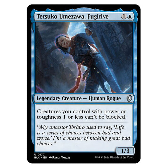 Tetsuko Umezawa, Fugitive 0177 card from the Magic The Gathering set Bloomburrow Commander