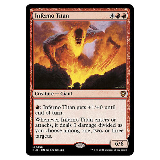 Inferno Titan 0198 card from the Magic The Gathering set Bloomburrow Commander