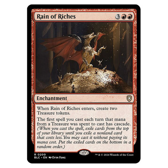 Rain of Riches 0200 card from the Magic The Gathering set Bloomburrow Commander