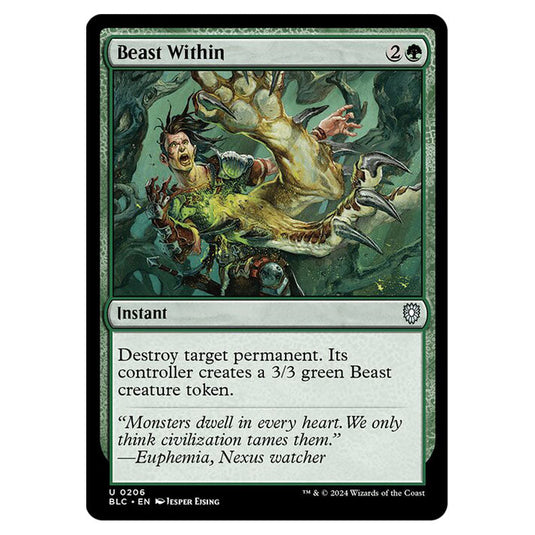 Beast Within 0206 card from the Magic The Gathering set Bloomburrow Commander