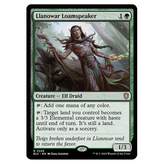 Llanowar Loamspeaker 0228 card from the Magic The Gathering set Bloomburrow Commander