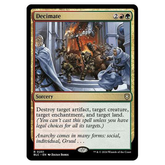 Decimate 0251 card from the Magic The Gathering set Bloomburrow Commander