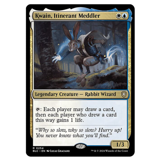 Kwain, Itinerant Meddler 0254 card from the Magic The Gathering set Bloomburrow Commander