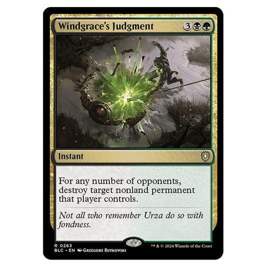 Windgrace's Judgment 0263 card from the Magic The Gathering set Bloomburrow Commander