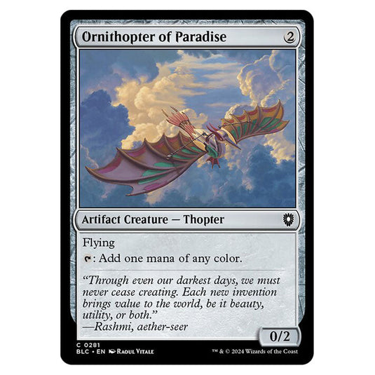 Ornithopter of Paradise 0281 card from the Magic The Gathering set Bloomburrow Commander