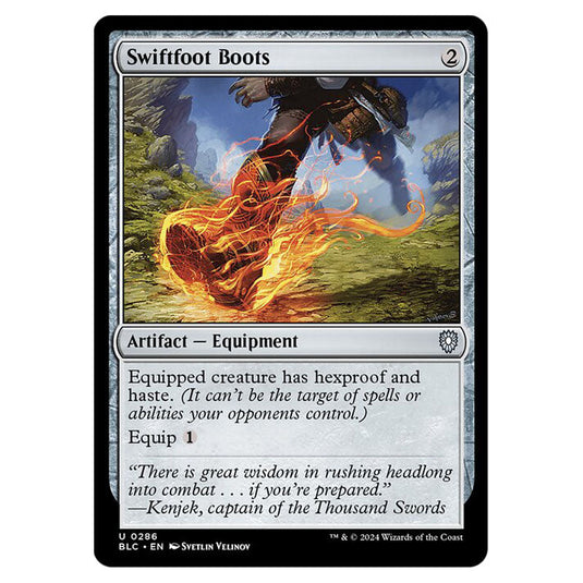 Swiftfoot Boots 0286 card from the Magic The Gathering set Bloomburrow Commander