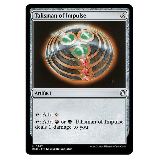 Talisman of Impulse 0287 card from the Magic The Gathering set Bloomburrow Commander