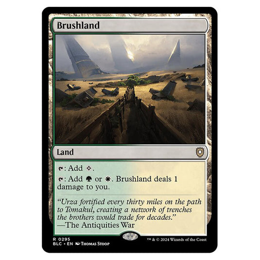 Brushland 0295 card from the Magic The Gathering set Bloomburrow Commander