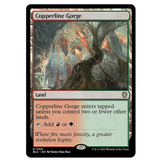 Copperline Gorge 0301 card from the Magic The Gathering set Bloomburrow Commander