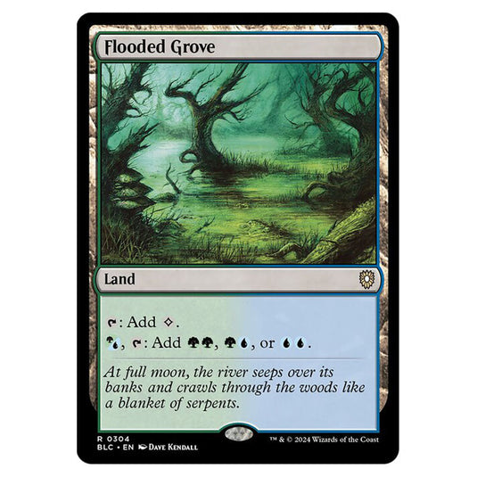 Flooded Grove 0304 card from the Magic The Gathering set Bloomburrow Commander