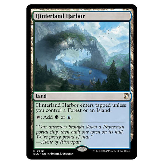 Hinterland Harbor 0312 card from the Magic The Gathering set Bloomburrow Commander