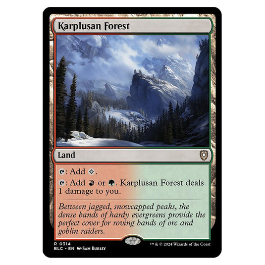 Karplusan Forest 0314 card from the Magic The Gathering set Bloomburrow Commander