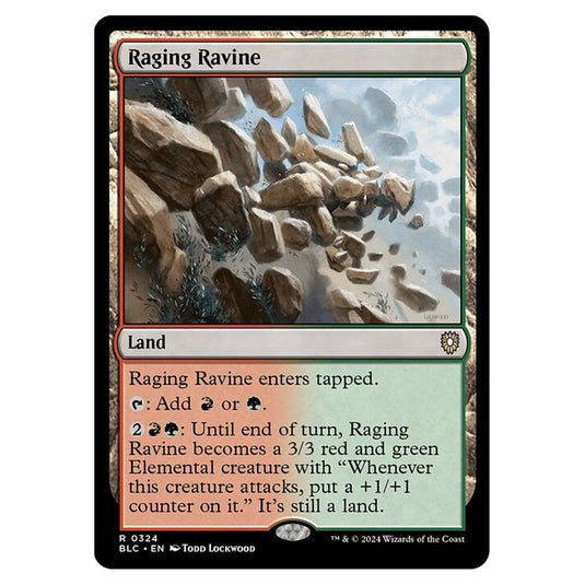 Raging Ravine 0324 card from the Magic The Gathering set Bloomburrow Commander