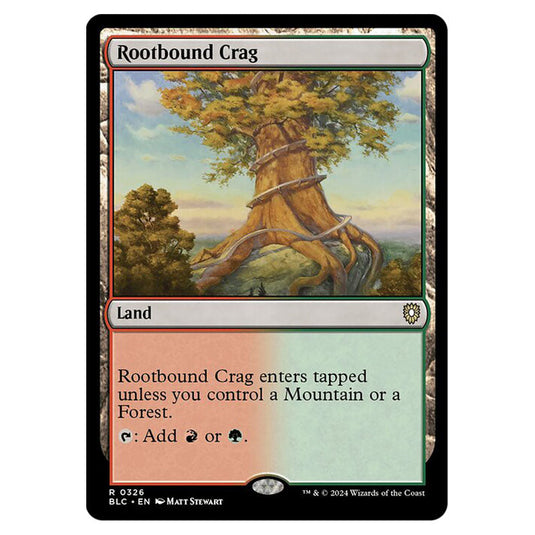 Rootbound Crag 0326 card from the Magic The Gathering set Bloomburrow Commander