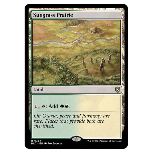 Sungrass Prairie 0334 card from the Magic The Gathering set Bloomburrow Commander