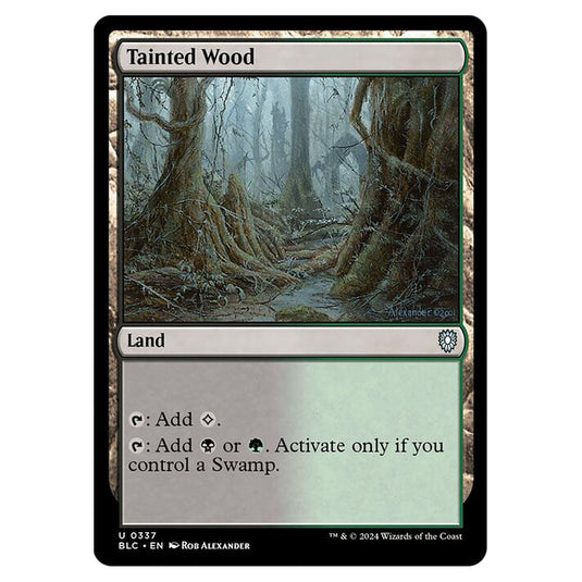 Tainted Wood 0337 card from the Magic The Gathering set Bloomburrow Commander