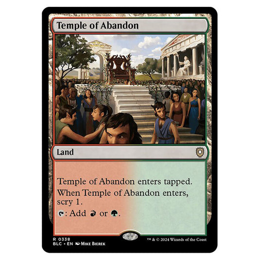 Temple of Abandon 0338 card from the Magic The Gathering set Bloomburrow Commander