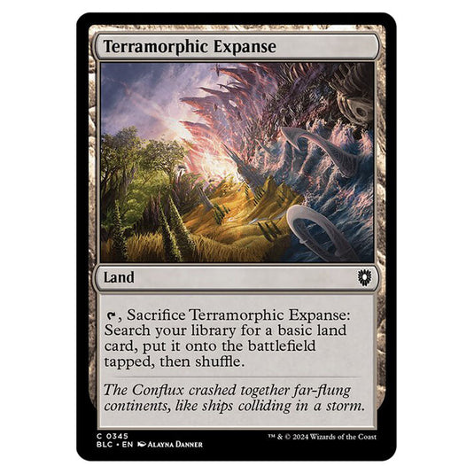 Terramorphic Expanse 0345 card from the Magic The Gathering set Bloomburrow Commander