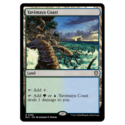 Yavimaya Coast 0355 card from the Magic The Gathering set Bloomburrow Commander