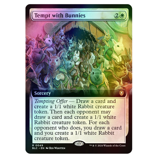 Tempt with Bunnies 0049 card from the Magic The Gathering set Bloomburrow Commander