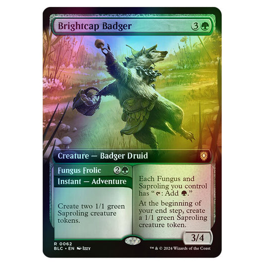 Brightcap Badger // Fungus Frolic 0062 card from the Magic The Gathering set Bloomburrow Commander