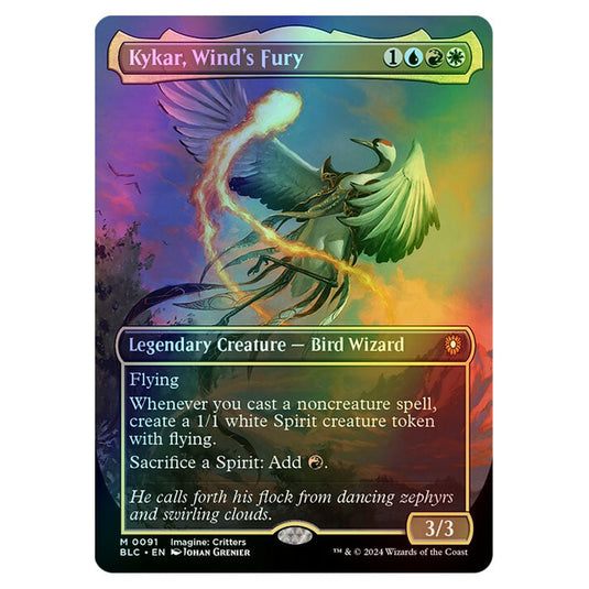 Kykar, Wind's Fury 0091 card from the Magic The Gathering set Bloomburrow Commander