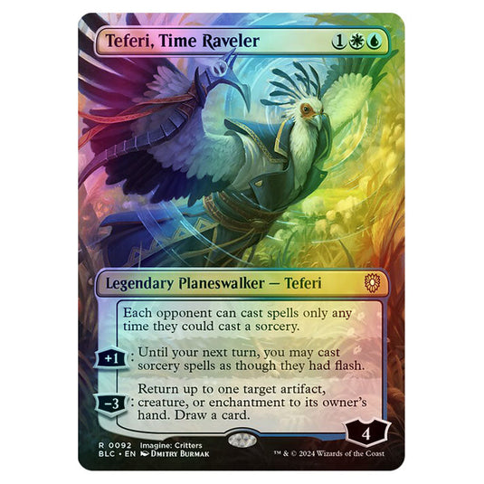 Teferi, Time Raveler 0092 card from the Magic The Gathering set Bloomburrow Commander