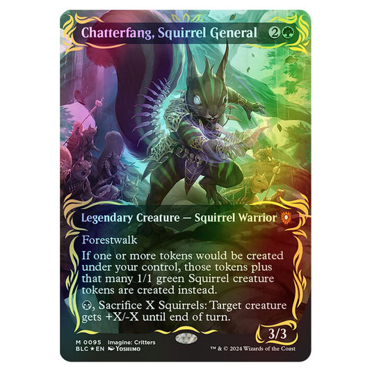 Chatterfang, Squirrel General 0095 card from the Magic The Gathering set Bloomburrow Commander