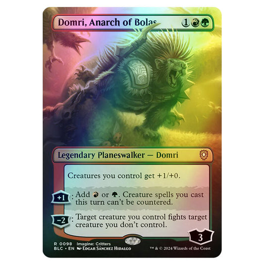 Domri, Anarch of Bolas 0098 card from the Magic The Gathering set Bloomburrow Commander