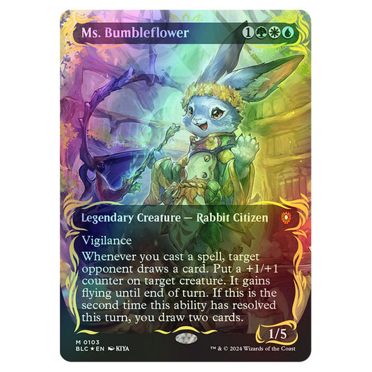 Ms. Bumbleflower 0103 card from the Magic The Gathering set Bloomburrow Commander