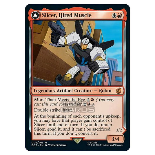 Magic The Gathering - The Brothers War - Transformers - Slicer, Hired Muscle / Slicer, High-Speed Antagonist - 006/15