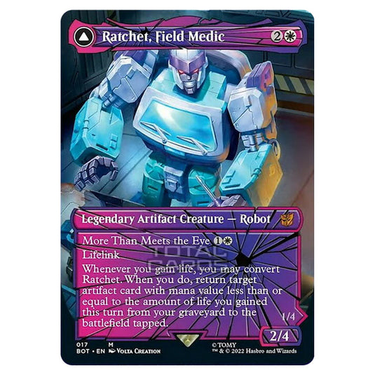 Magic The Gathering - The Brothers War - Transformers - Ratchet, Field Medic / Ratchet, Rescue Racer (Shattered Glass Card) - 017/15