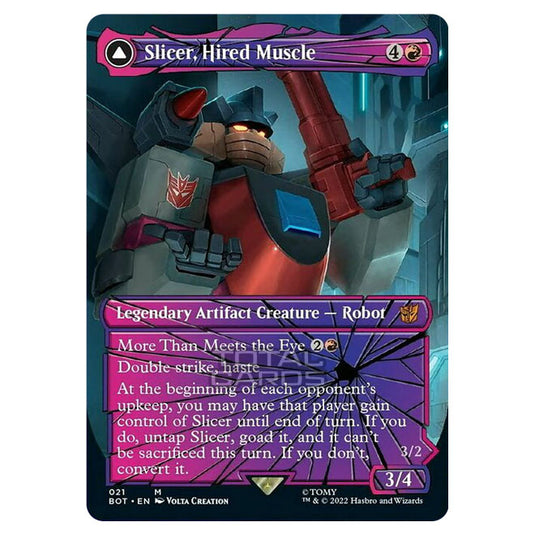 Magic The Gathering - The Brothers War - Transformers - Slicer, Hired Muscle / Slicer, High-Speed Antagonist (Shattered Glass Card) - 021/15