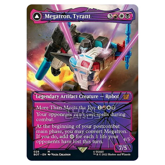 Magic The Gathering - The Brothers War - Transformers - Megatron, Tyrant / Megatron, Destructive Force (Shattered Glass Card) - 026/15