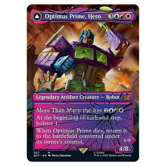 Magic The Gathering - The Brothers War - Transformers - Optimus Prime, Hero / Optimus Prime, Autobot Leader (Shattered Glass Card) - 027/15