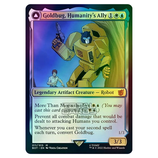 Magic The Gathering - The Brothers War - Transformers - Goldbug, Humanity's Ally / Goldbug, Scrappy Scout - 011/15 (Foil)