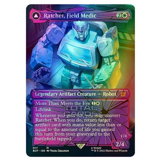 Magic The Gathering - The Brothers War - Transformers - Ratchet, Field Medic / Ratchet, Rescue Racer (Shattered Glass Card) - 017/15 (Foil)