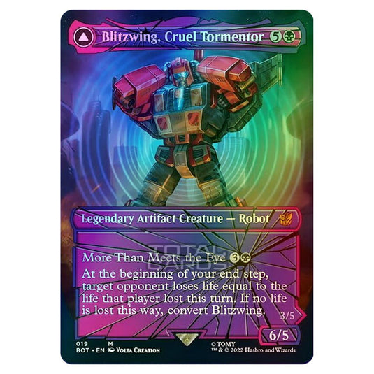 Magic The Gathering - The Brothers War - Transformers - Blitzwing, Cruel Tormentor / Blitzwing, Adaptive Assailant (Shattered Glass Card) - 019/15 (Foil)