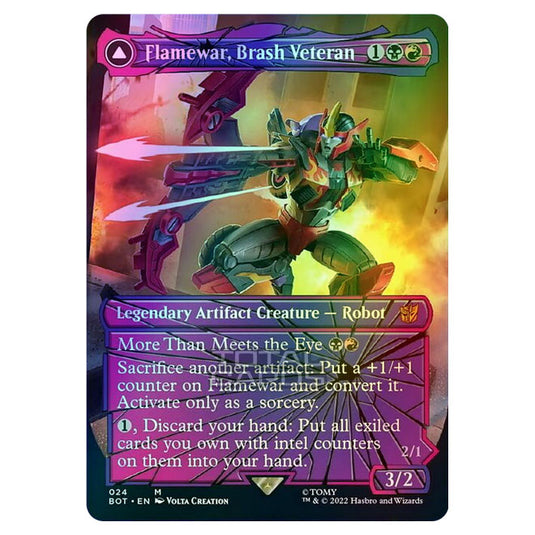 Magic The Gathering - The Brothers War - Transformers - Flamewar, Brash Veteran / Flamewar, Streetwise Operative (Shattered Glass Card) - 024/15 (Foil)