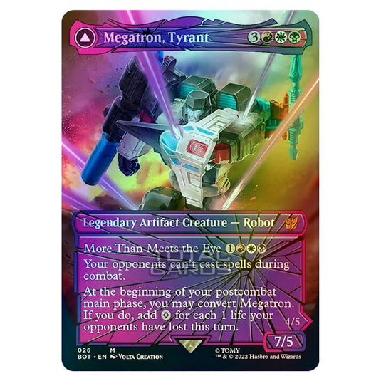 Magic The Gathering - The Brothers War - Transformers - Megatron, Tyrant / Megatron, Destructive Force (Shattered Glass Card) - 026/15 (Foil)