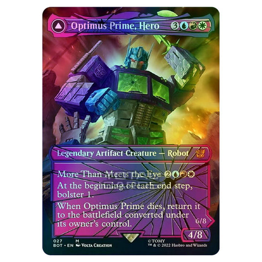 Magic The Gathering - The Brothers War - Transformers - Optimus Prime, Hero / Optimus Prime, Autobot Leader (Shattered Glass Card) - 027/15 (Foil)