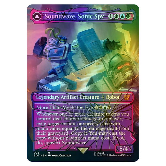 Magic The Gathering - The Brothers War - Transformers - Soundwave, Sonic Spy / Soundwave, Superior Captain (Shattered Glass Card) - 028/15 (Foil)