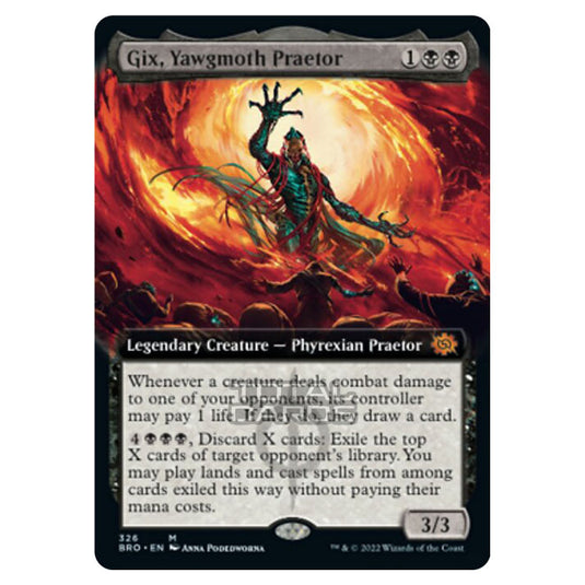 Magic The Gathering - The Brothers War - Gix, Yawgmoth Praetor (Extended Art Card) - 326/287