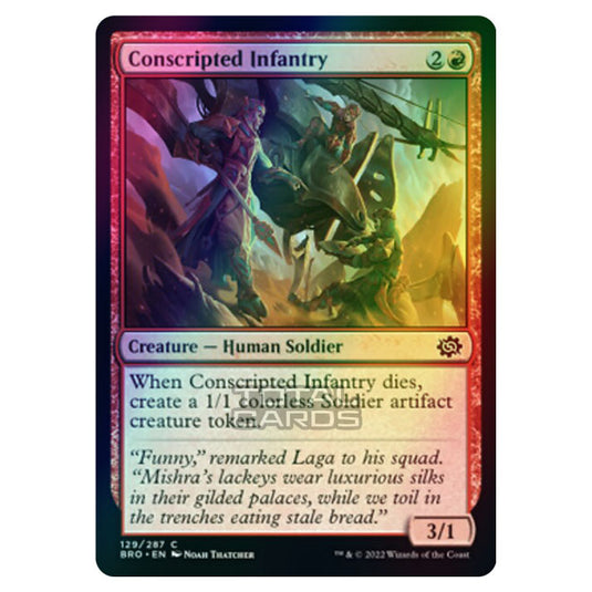 Magic The Gathering - The Brothers War - Conscripted Infantry - 129/287 (Foil)