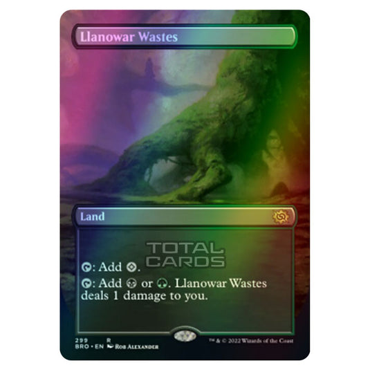 Magic The Gathering - The Brothers War - Llanowar Wastes (Alternate-Art Borderless Card) - 299/287 (Foil)