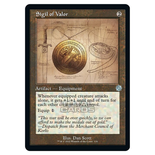 Magic The Gathering - The Brothers War - Retro Artifacts - Sigil of Valor (Retro Schematic Artifact) - 116